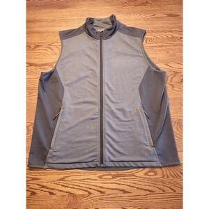 Vineyard Vines Vest Mens XL Gray Performance Sleeveless Full Zip Pockets Light